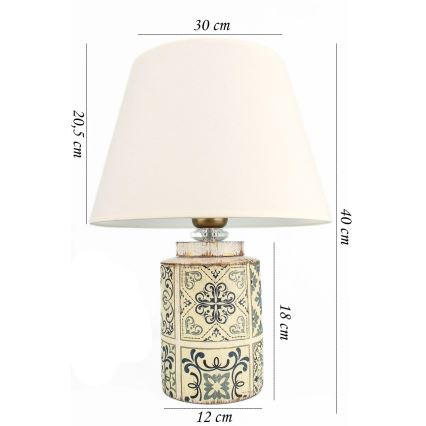 Pöytävalaisin RAMZES 1xE27/40W/230V valkoinen