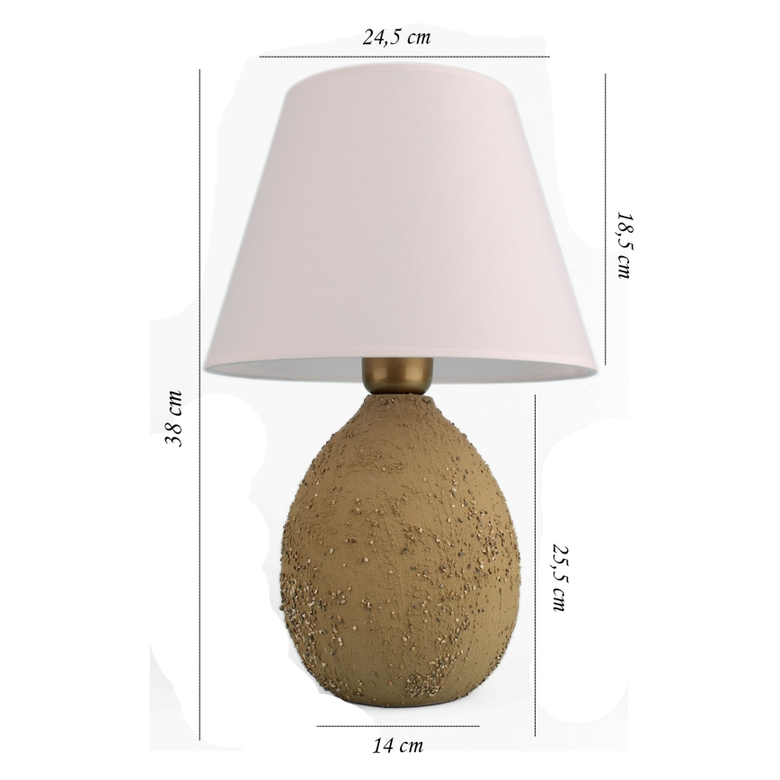 Pöytävalaisin RAMZES 1xE27/40W/230V valkoinen/ruskea