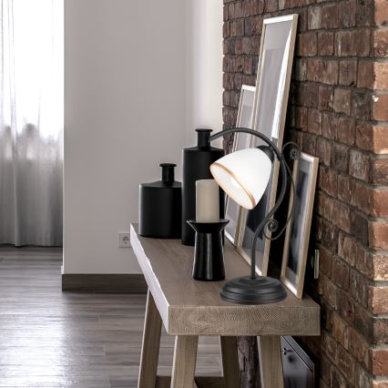 Pöytävalaisin RETRO II 1xE27/60W/230V musta matta