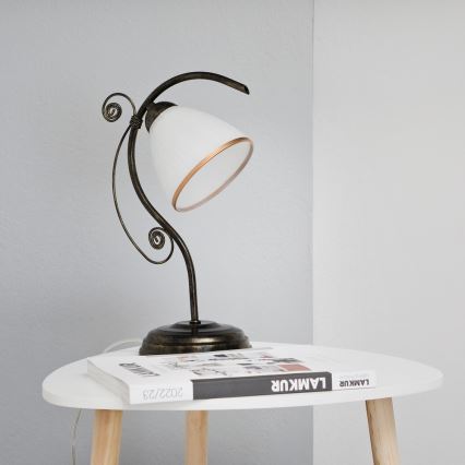 Pöytävalaisin RETRO II 1xE27/60W/230V musta patina