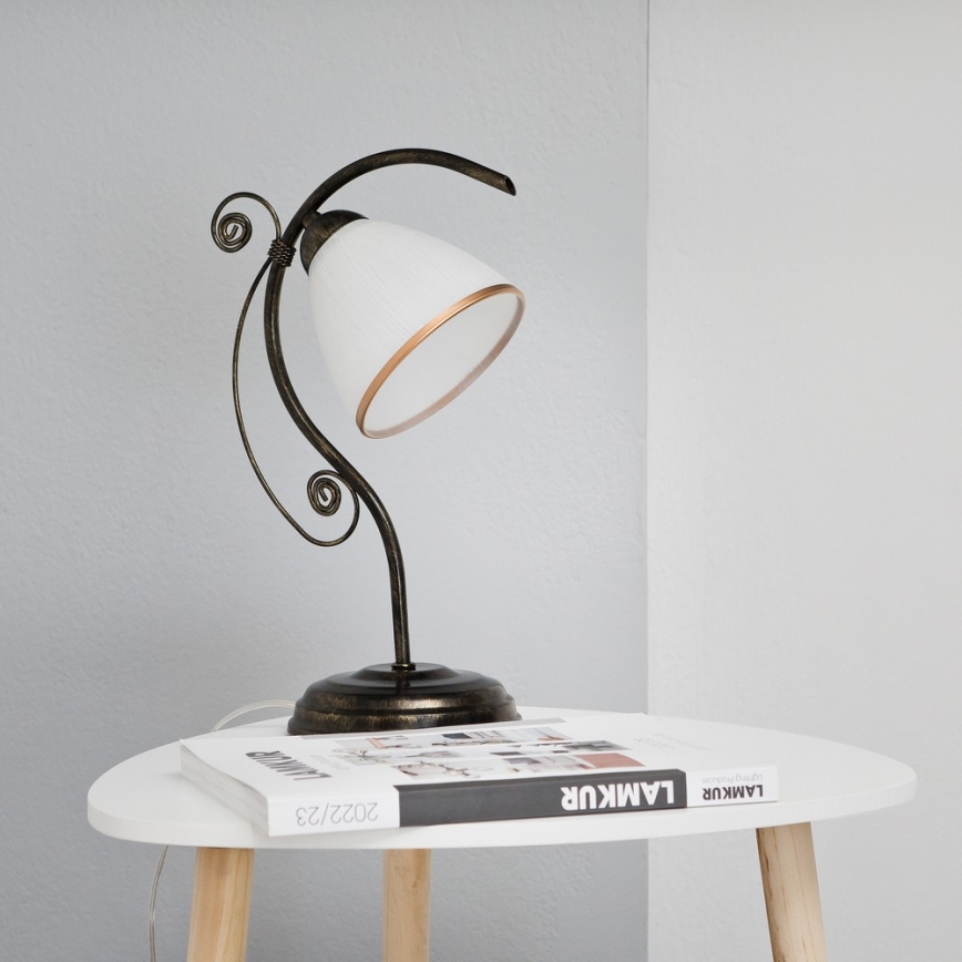 Pöytävalaisin RETRO II 1xE27/60W/230V musta patina