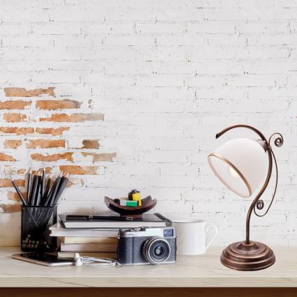 Pöytävalaisin RETRO II 1xE27/60W/230V pronssi patina