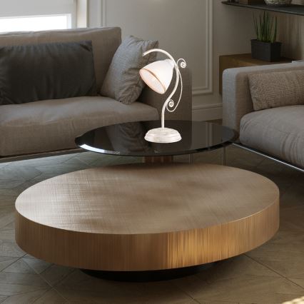 Pöytävalaisin RETRO II 1xE27/60W/230V valkoinen patina