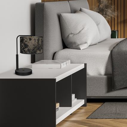 Pöytävalaisin SATINO 1xE27/60W/230V musta/kulta