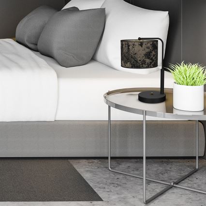 Pöytävalaisin SATINO 1xE27/60W/230V musta/kulta