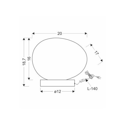 Pöytävalaisin STONES 1xE27/40W/230V
