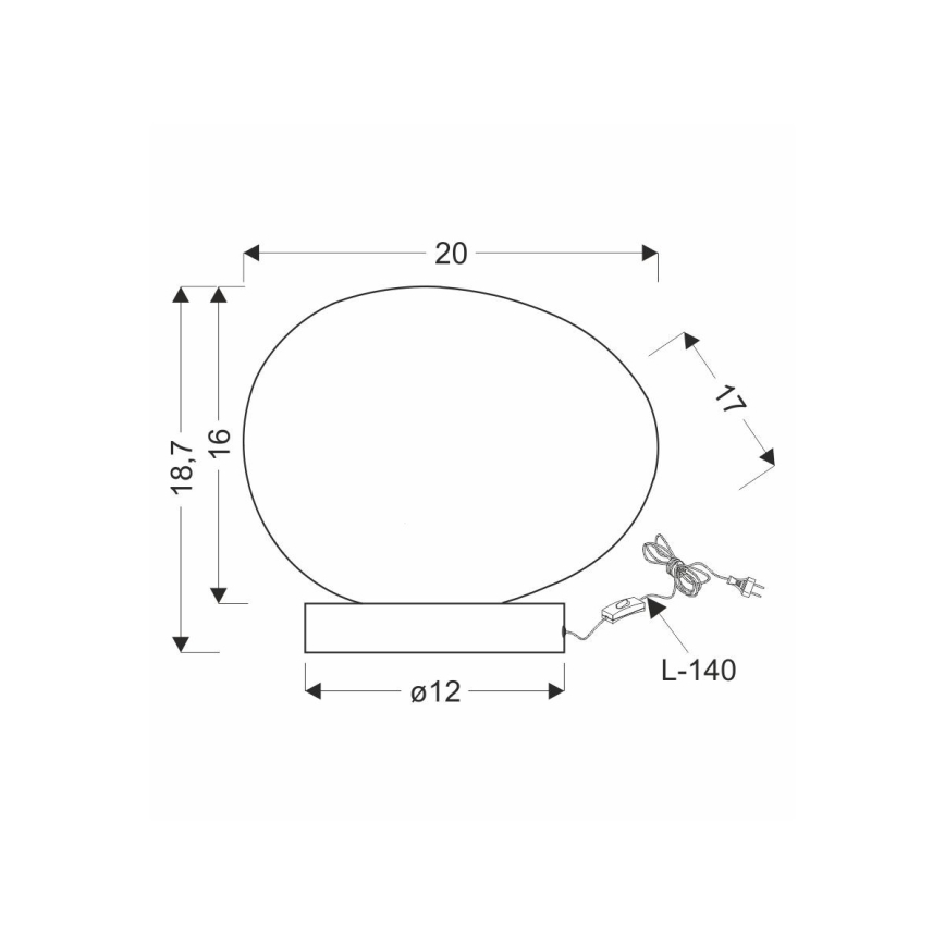 Pöytävalaisin STONES 1xE27/40W/230V