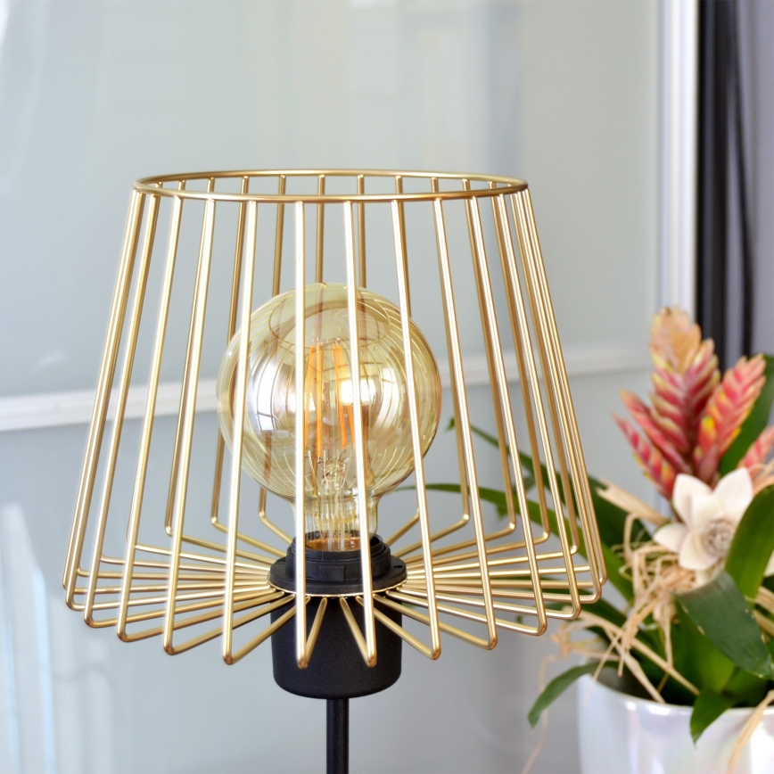 Pöytävalaisin TORRI 1xE27/15W/230V kulta/musta