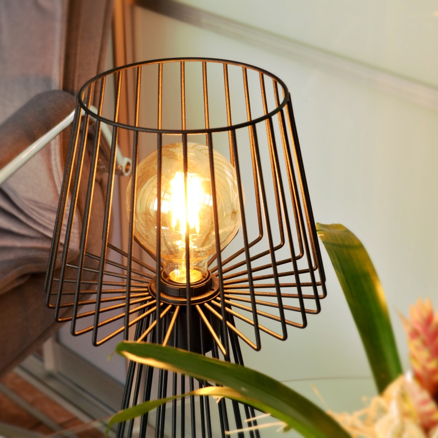 Pöytävalaisin TORRI 1xE27/15W/230V musta