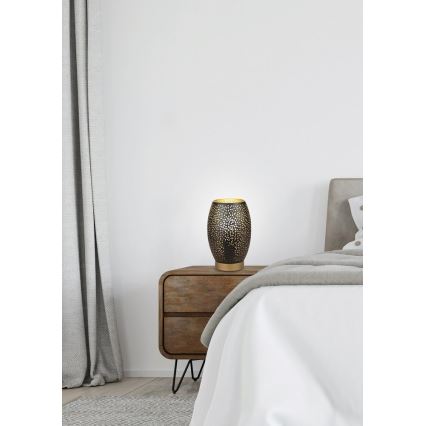 Pöytävalaisin Venus 1xE27/60W/230V musta/kultainen