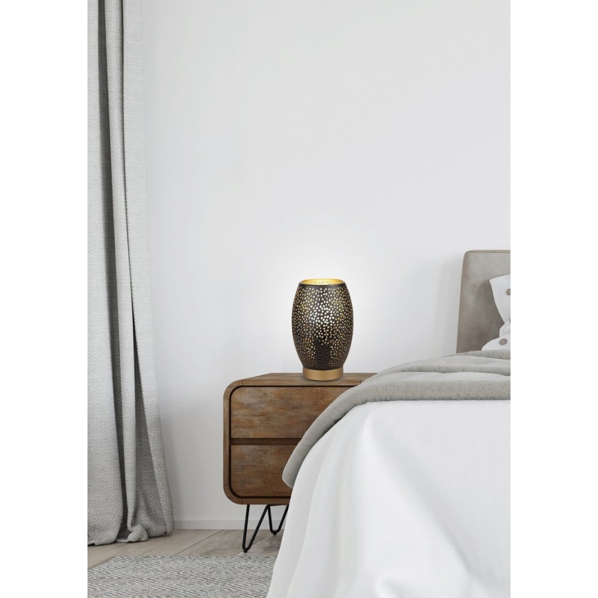 Pöytävalaisin Venus 1xE27/60W/230V musta/kultainen