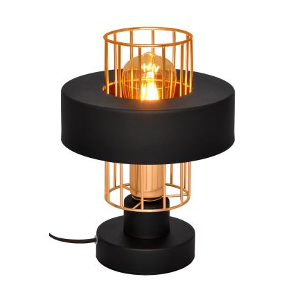 Pöytävalaisin VOLTA 1xE27/15W/230V musta/kultainen