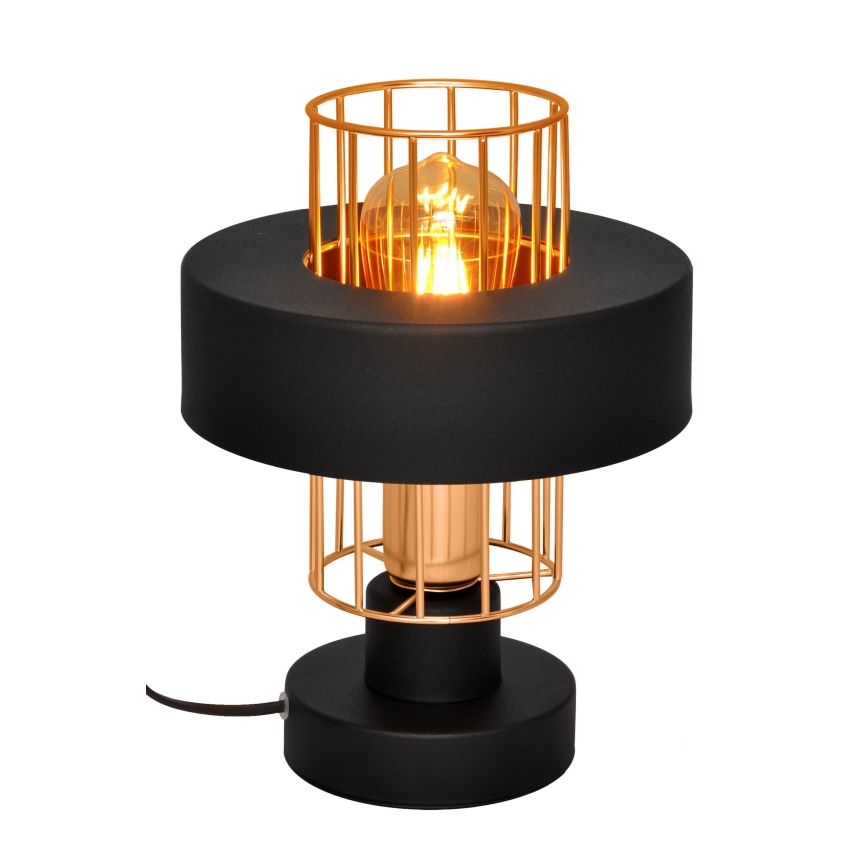 Pöytävalaisin VOLTA 1xE27/15W/230V musta/kultainen
