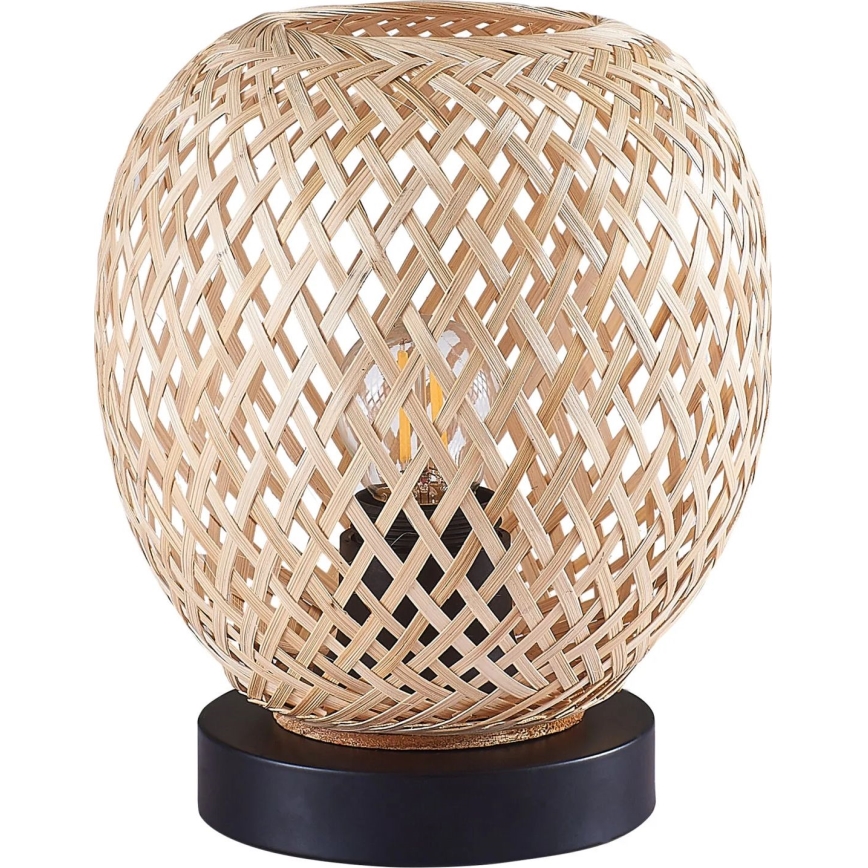 Pöytävalaisin ZANZIBAR 1xE27/20W/230V halkaisija 18 cm bambu