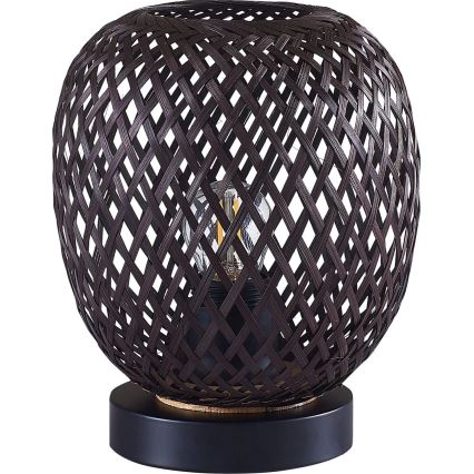 Pöytävalaisin ZANZIBAR 1xE27/20W/230V halkaisija 18 cm bambu