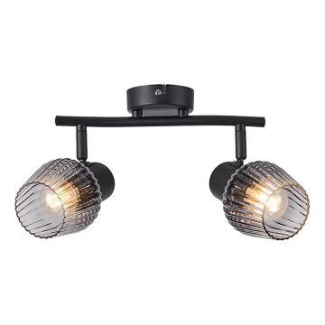 Prezent 14101 - Kohdevalo OASIS 2xE27/60W/230V musta/savuinen