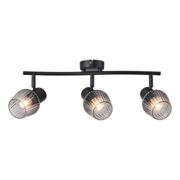 Prezent 14102 - Kohdevalo OASIS 3xE27/60W/230V musta/savuinen