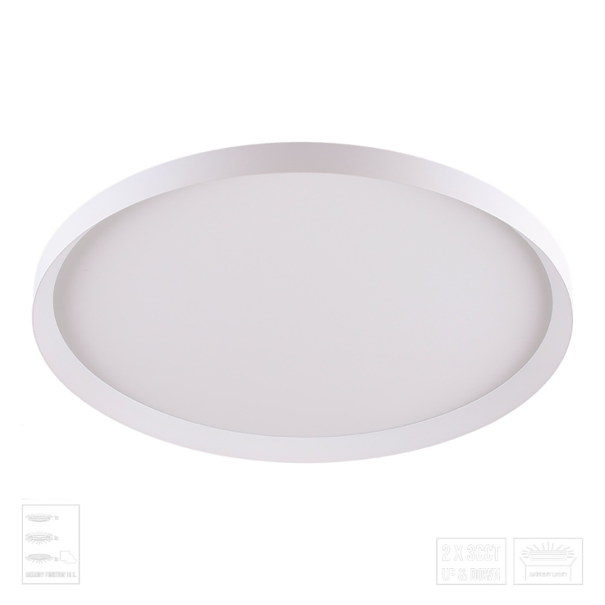 Prezent 17310 - LED-kattovalaisin ADRA LED/42W/230V + LED/13W 3000/4000/6000K Ø 48,5 cm valkoinen