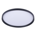 Prezent 17311 - LED-kattovalaisin ADRA LED/42W/230V + LED/13W 3000/4000/6000K halkaisija 48,5 cm musta