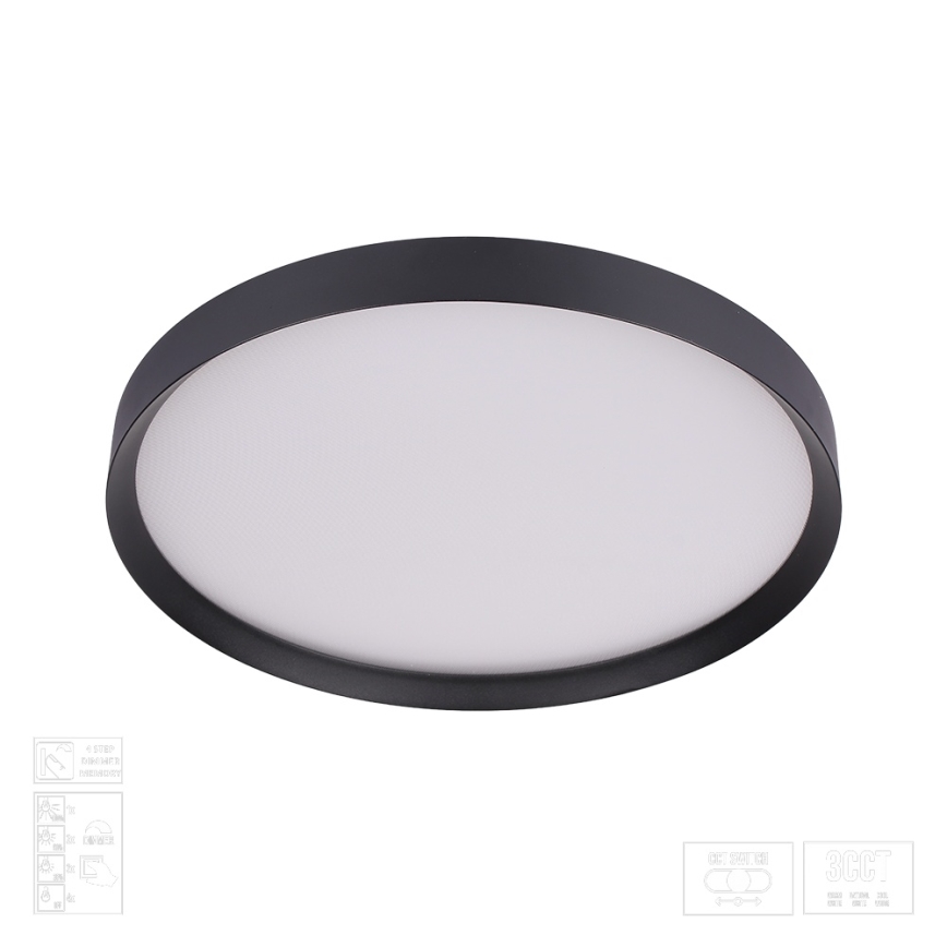 Prezent 17313 - himmennettävä kattovalaisin MAYSA LED/36W/230V 3000/4000/6000K Ø 39,5 cm, musta