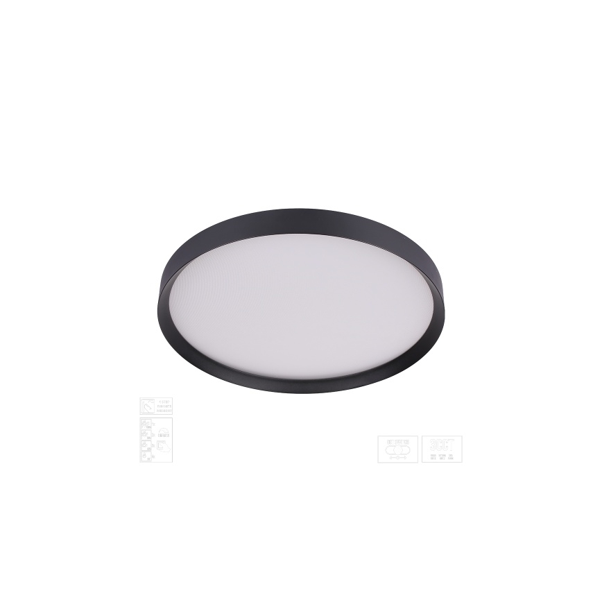 Prezent 17315 - Himmennettävä LED-kattovalaisin MAYSA LED/42W/230V 3000/4000/6000K halkaisija 48,5 cm musta