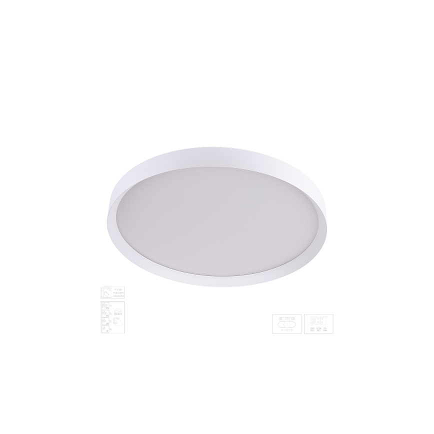 Prezent 17316 - MAYSA himmennettävä LED-kattovalaisin, 72 W, 230 V, 3000/4000/6000 K, Ø 77 cm, valkoinen
