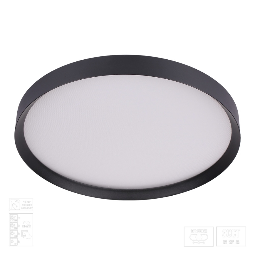 Prezent 17317 - LED-himennettävä kattovalaisin MAYSA LED/72W/230V 3000/4000/6000K halkaisija 77 cm musta