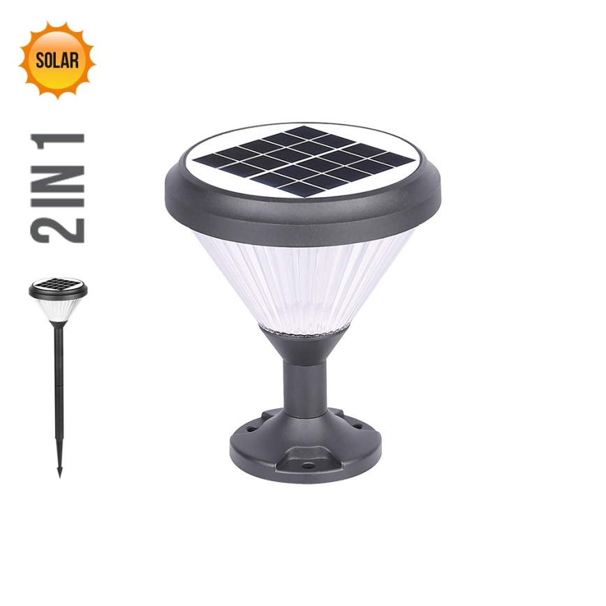 Prezent 65291 - LED-aurinkovalaistus 2in1 AKRA LED/10W/3,2V IP65 2000 mAh