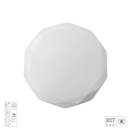 Prezent 71337 - Himmennettävä LED-kattovalaisin IRIDIO LED/18W/230V 3000/4000/6500K halkaisija 34 cm valkoinen