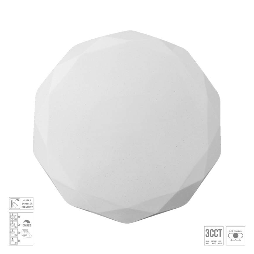 Prezent 71338 - LED-himmennettävä kattovalaisin IRIDIO LED/30W/230V 3000/4000/6500K halkaisija 39 cm valkoinen