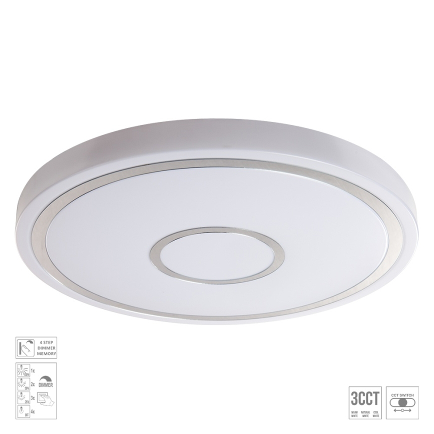 Prezent 71342 - Himmennettävä LED-kattovalaisin MOZAN LED/40W/230V 3000/4000/6500K, Ø 48 cm, valkoinen