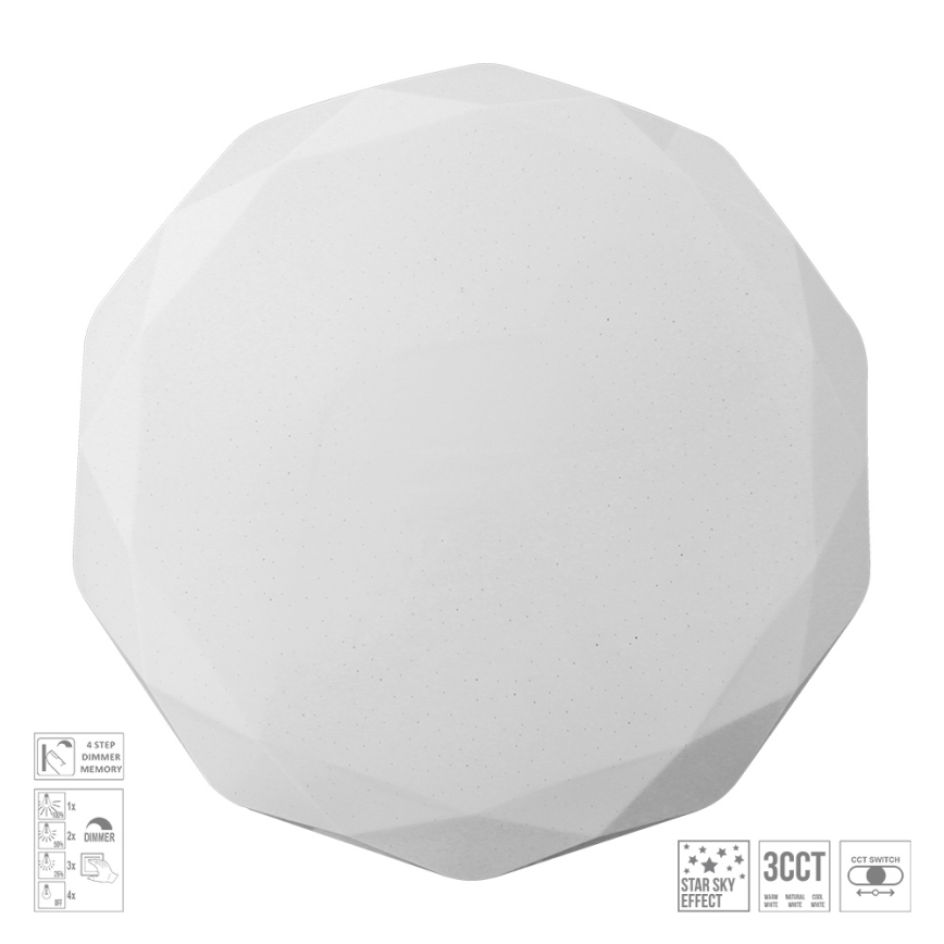 Prezent 71343 - Himennettävä LED-kattovalaisin IRIDIO LED/40W/230V 3000/4000/6500K halkaisija 49,5 cm valkoinen