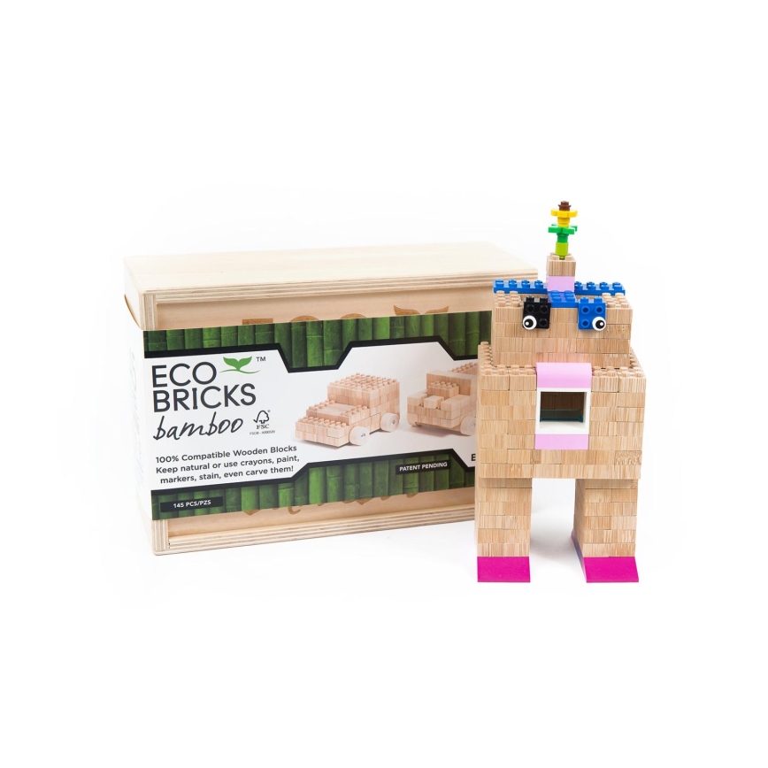 Puinen ECO BRICKS -rakennussarja, 145 osaa