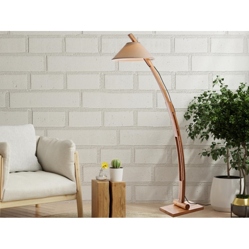 Puinen lattiavalaisin 1xE27/60W/230V, massiivinen saarni