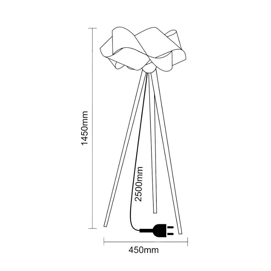 Puinen lattiavalaisin 1xE27/60W/230V massiivipuuta/viilu/saarni