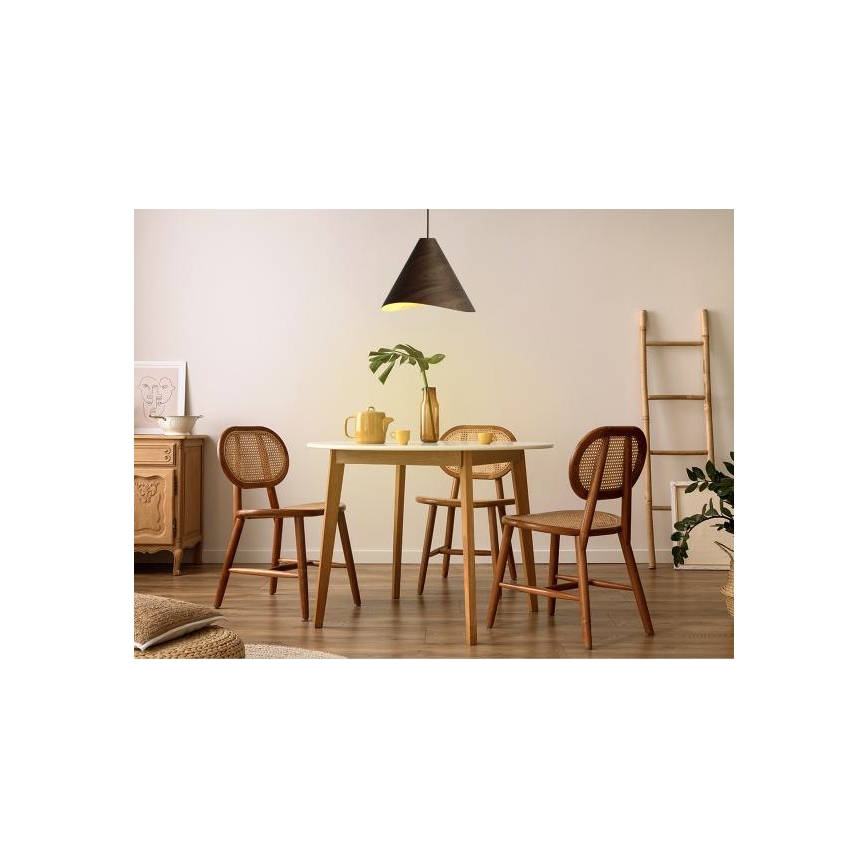 Puinen riippuvalaisin kaapelilla 1xE27/60W/230V halkaisija 45 cm massiivipuuta/saksanpähkinä/kumipuu