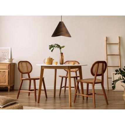 Puinen riippuvalaisin kaapelilla 1xE27/60W/230V halkaisija 45 cm massiivipuuta/saksanpähkinä/kumipuu