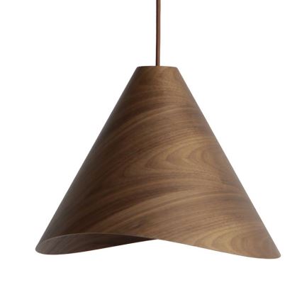 Puinen riippuvalaisin kaapelilla 1xE27/60W/230V halkaisija 45 cm massiivipuuta/saksanpähkinä/kumipuu