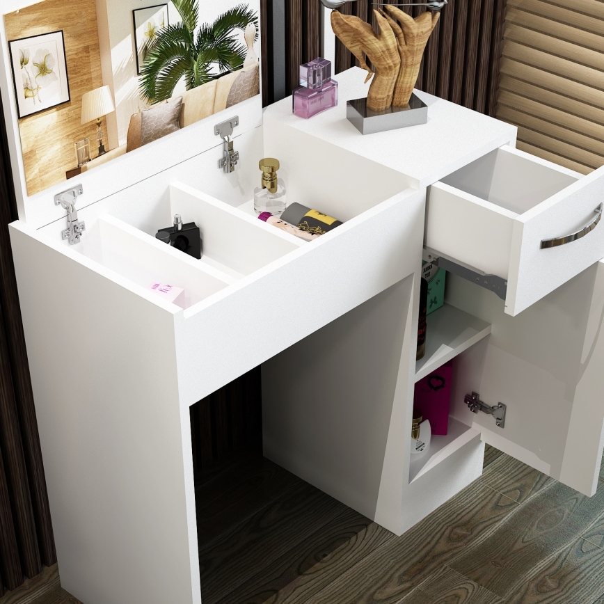 Pukeutumispöytä INCI 108,8x74,2 cm valkoinen