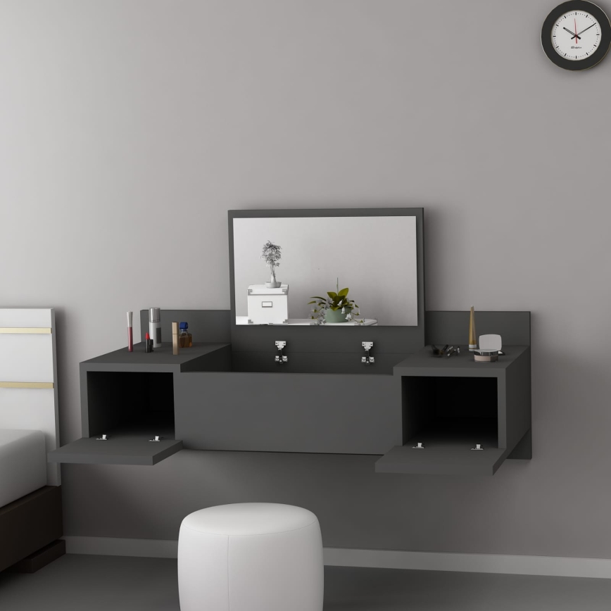 Pukeutumispöytä ZAKKUM 33x100 cm antrasiitti