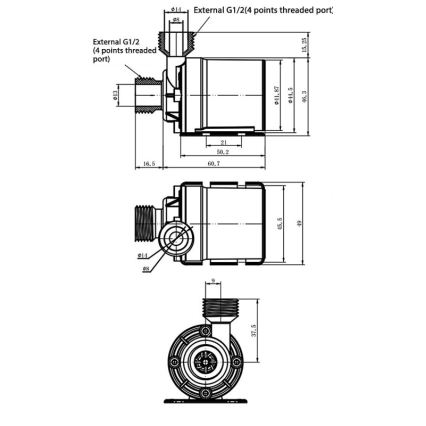 Pumppu 24 V, 800 l/h