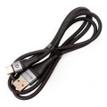 Punottu USB-kaapeli USB-A / USB-C liitin 18W 1m musta