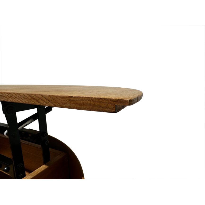 PURE-avattava sohvapöytä nostettavalla kannella, halkaisija 80 cm, tammi/musta