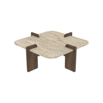 PURO-sohvapöytä 90x90 cm beige/pähkinä