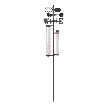Puutarhan 3-in-1 sääasema, 145 cm, musta