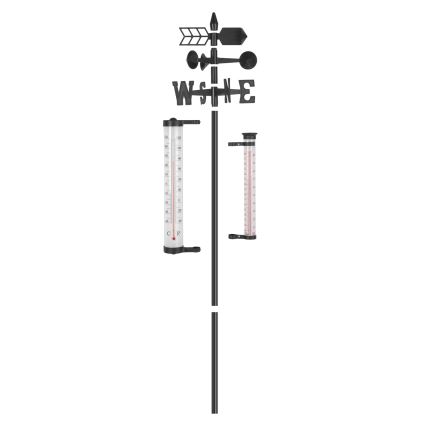 Puutarhan 3-in-1 sääasema, 145 cm, musta