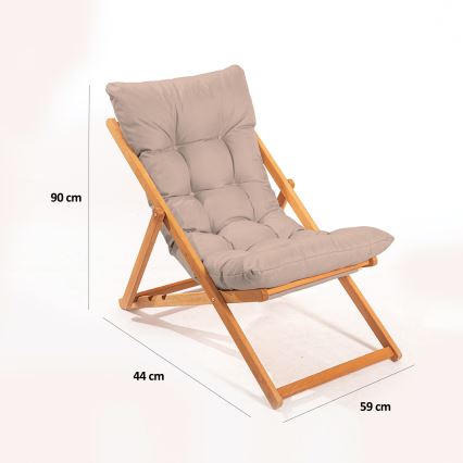 Puutarhan aurinkotuoli beige/pyökki