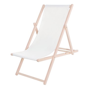 Puutarhan aurinkotuoli, valkoinen/pyökki