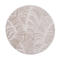 Pyöreä matto SALAMANCA 100 cm beige/valkoinen/lehtikuvio