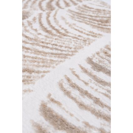 Pyöreä matto SALAMANCA 100 cm beige/valkoinen/lehtikuvio